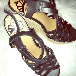 Fergalicious Black Strappy Wedges!